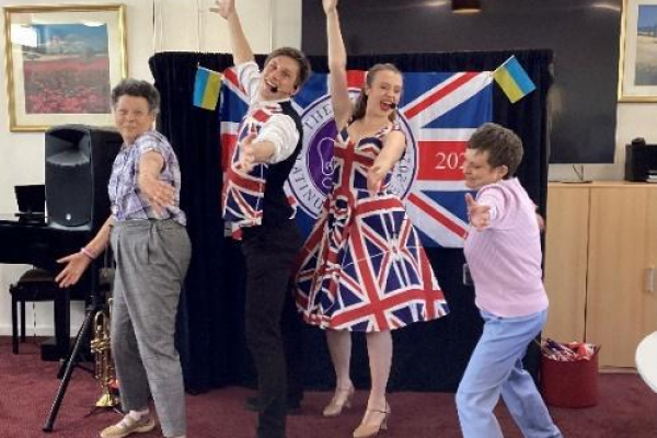 The Army Girls entertaining