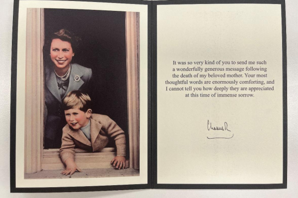 Card from King Charles