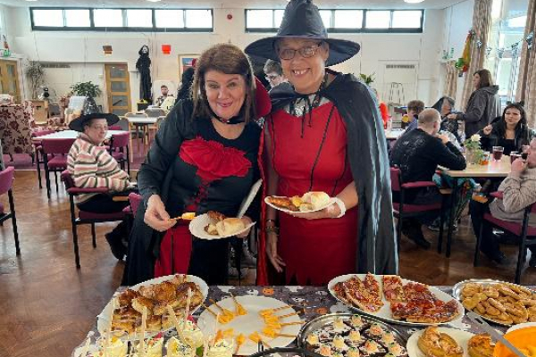 Two witches at the Halloween Party