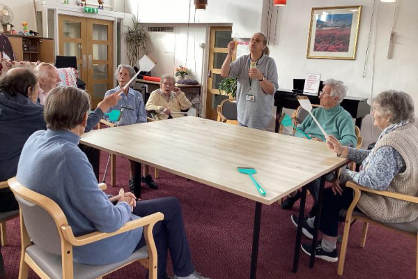 Enjoying bubble tennis