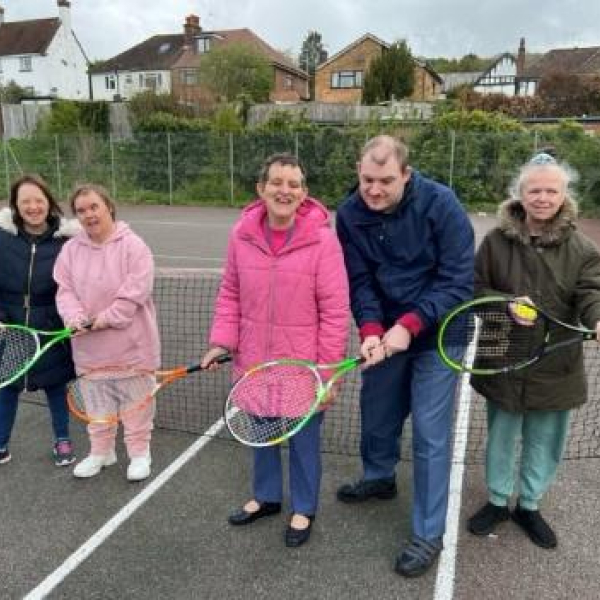 Enjoying a game of tennis