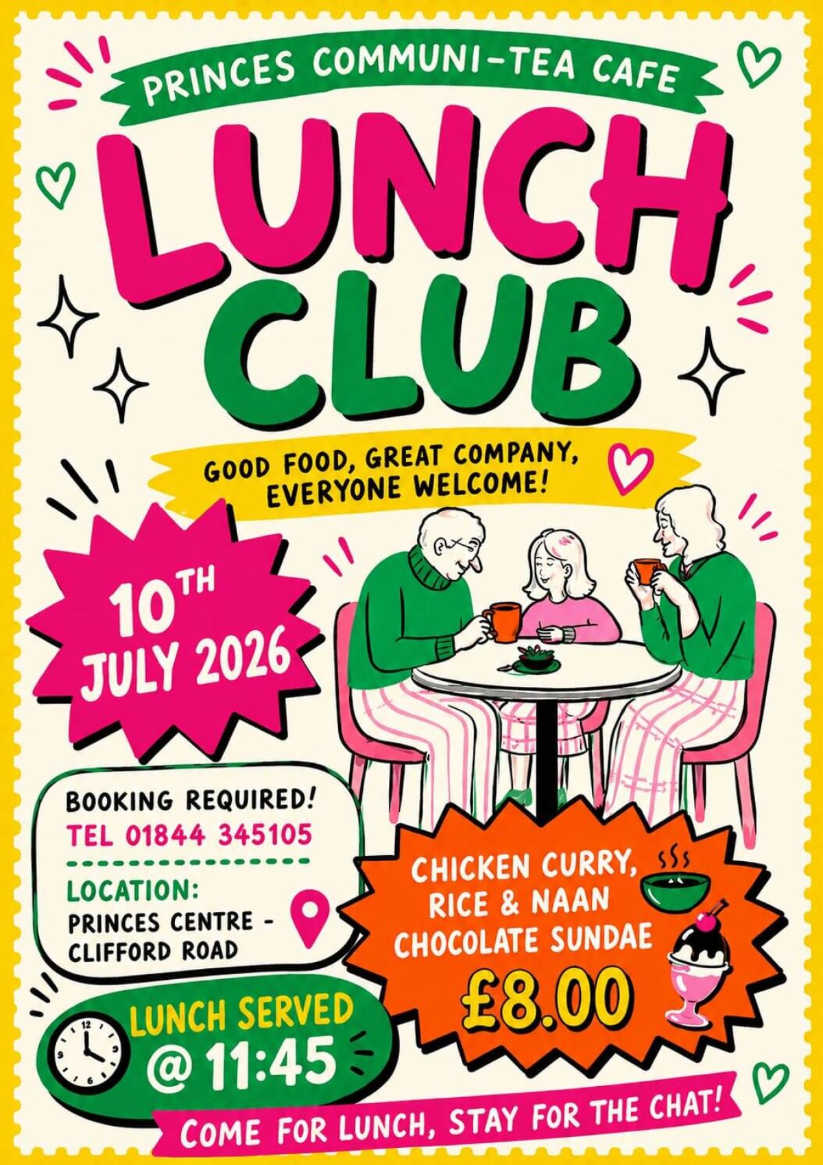Princes Communi-Tea Café Lunch Club, Friday 10 July 2026