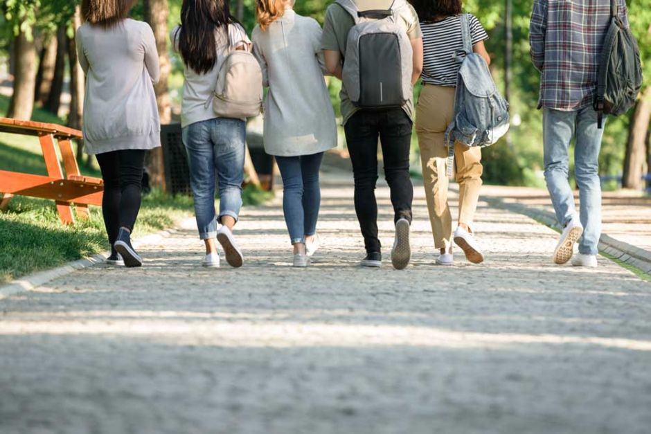 people walking outside